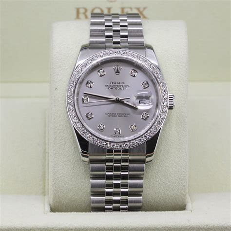 rolex datejust 36mm factory diamond bezel